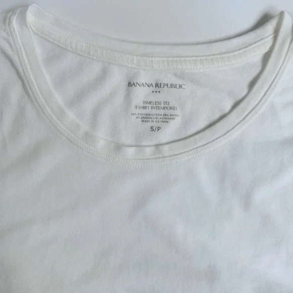 Banana Republic Factory Timeless Crew Neck Short Sleeve T Shirt White Size S - Picture 4 of 7